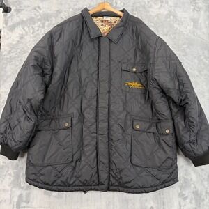Vintage Y2K Miskeen Originals Puffer Jacket Big Mens 5XL Black Embroidered RARE
